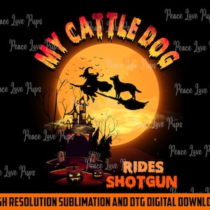 Halloween Cattle Dog PNG per la stampa a sublimazione, DTG Printing Instant Download, Cattle Dog PNG & Jpg, Cattle Dog Digital Print Clipart