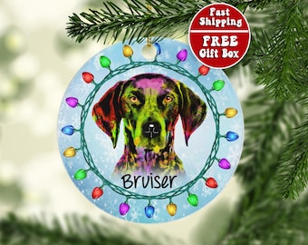 Personalized German Shorthaired Pointer Ornament, Custom Shorthaired Pointer Christmas Ornament, Pointer Mom Christmas Gift, Pointer Lover