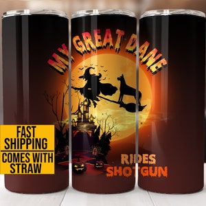 Great Dane Tumbler for Halloween, Great Dane Dog Halloween Tumbler, Great Dane Mom Gifts, Great Dane Travel Tumbler, Great Dane To Go Cup