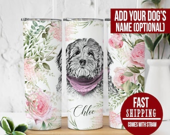 Custom Goldendoodle Mom Tumbler, Doodle Mom Floral Tumbler, Personalized Doodle, Doodle Owner Gift, Goldendoodle Mom Mug, Golden Doodle Mom