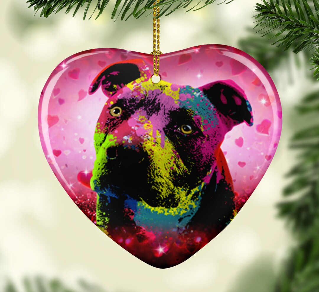 Pit Bull Mom Ceramic Ornament, Pit Bull Christmas Gift, Pitbull
