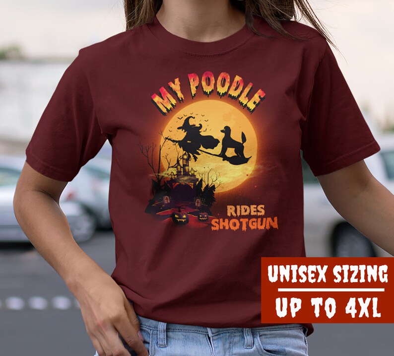 Standard Poodle Halloween Shirt, Poodle Shirt, Funny Poodle Mom Halloween Tee, Dog Mom Shirt, Dog Lover Gift, Dog Lover Shirt, Up to 4XL Rust