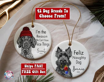 Personalized Dog Ornament - Custom Pet Ornament - Dog Lover Christmas - Dog Mom Ornament