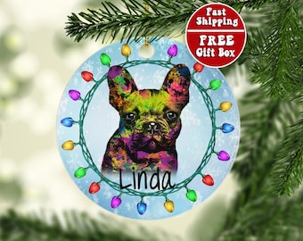 Personalized French Bulldog Ornament, Custom French Bulldog Christmas Ornament, French Bulldog Mom Ornament,French Bulldog Gift,Frenchie Mom