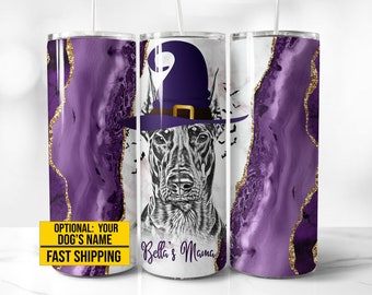 Personalized Doberman Pinscher Tumbler for Halloween, Custom Doberman Dog Halloween Tumbler, Doberman Travel Tumbler, Doberman Mom Tumbler