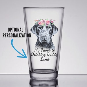 Fun Labrador Retriever Pint Glass, Labrador Lover Gift, Lab Mom Gift, Lab Beer Glass, Labrador Retriever Mom, Labrador Art, UV Printed Pint image 2
