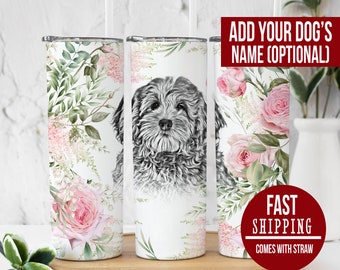 Custom Goldendoodle Mom Tumbler, Doodle Mom Floral Tumbler, Personalized Doodle, Doodle Owner Gift, Goldendoodle Mom Mug, Golden Doodle Mom