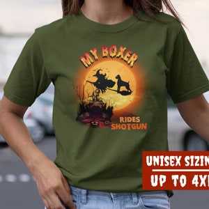 Funny Boxer Dog Halloween Shirt, Boxer Dog Mom Halloween Shirt, Boxer Dog Lover Gift, Boxer Dog Tee, Funny Boxer Mom Gift, Dog Mom Halloween Olive