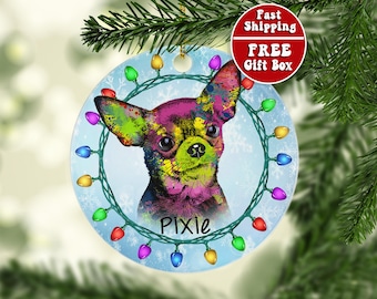 Personalized Chihuahua Ornament, Custom Chihuahua Christmas Ornament, Chihuahua Gifts, Chihuahua Mom Gifts, Chihuahua Dog Ornament