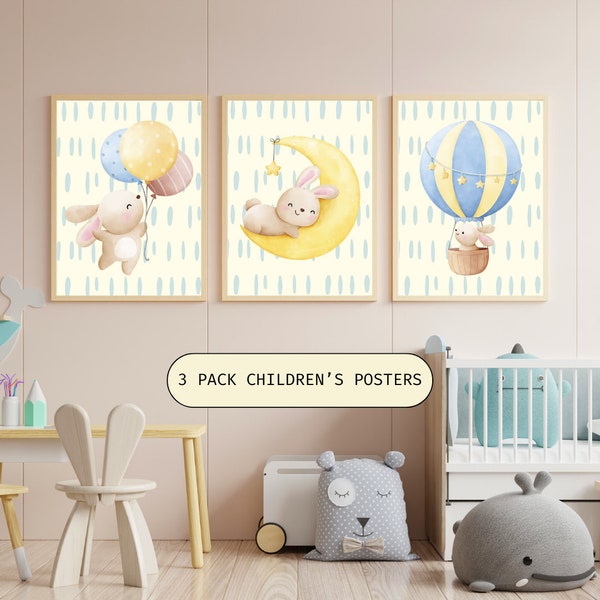 Nursery Wall Art Prints 3 Pack Children's Posters
