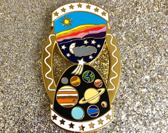 Space Hourglass Hard Enamel Pin