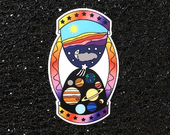 Space Hourglass Vinyl Sticker