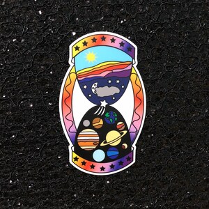 Space Hourglass Vinyl Sticker