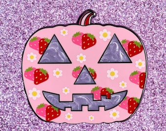 Strawberry Pink Pumpkin Pin