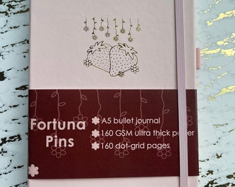 Strawberry & Flowers Kawaii Bullet Journal/ 160 GSM Dot-Grid Bullet Journal
