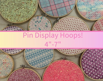 Pin Display Hoops 4-7 inch, Glitter Pin Display Hoop, Earring Display, Pin Hoops