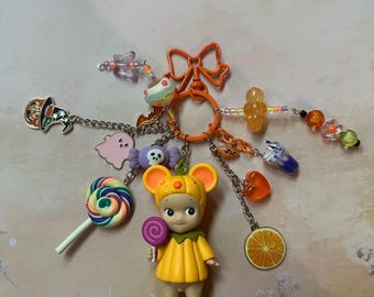 Sonny Angel Pumpkin Patch Series “Mouse” Handmade Keychain