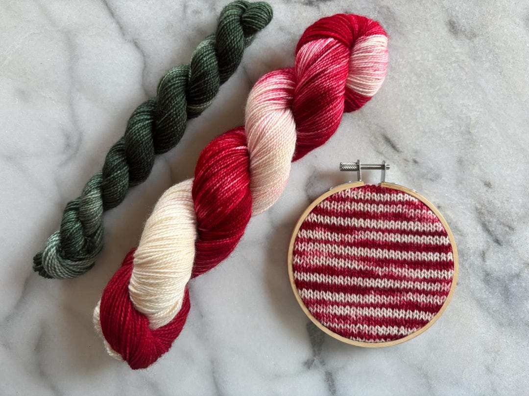 Candy Cane Sock Set | Willow Cottage Yarns - Etsy