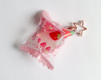 Strawberry Cake Candy Bag Charm/ Bunny Candy Bag Charm/ Shaker Charm