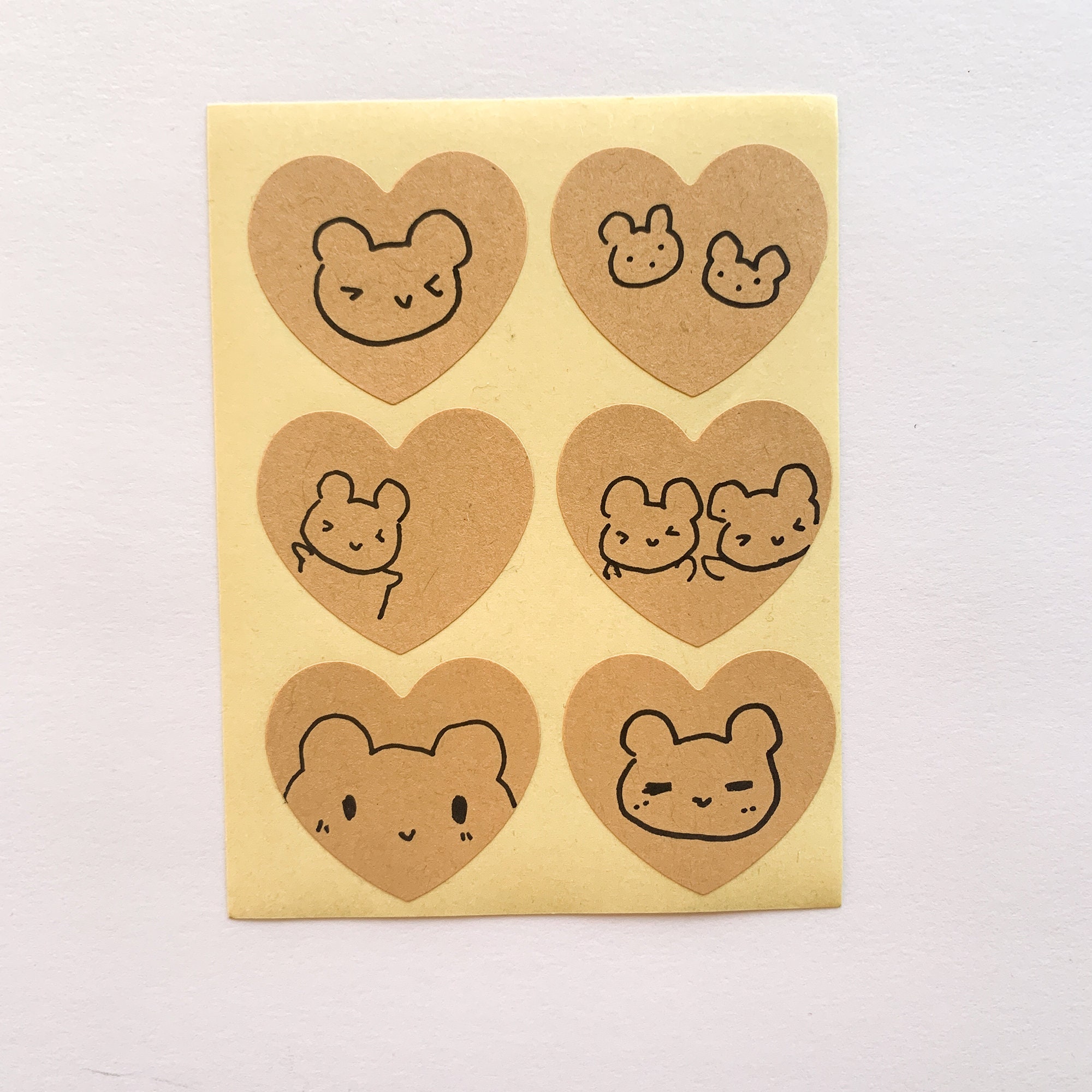 Hand Drawn Stickers/ Sticker Sheet/ Heart Stickers/ Doodle Etsy