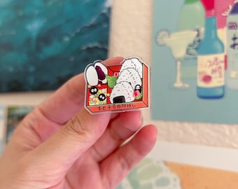 Spirit Bento Box Acrylic Pin – Cute Anime Food Pin