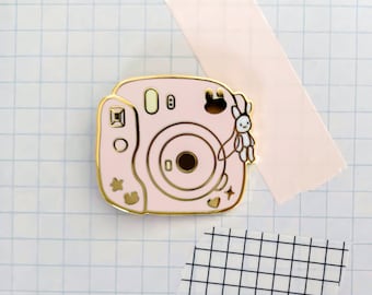 Polaroid Camera Enamel Pin/ Pink Polaroid/ Hard Enamel Pin
