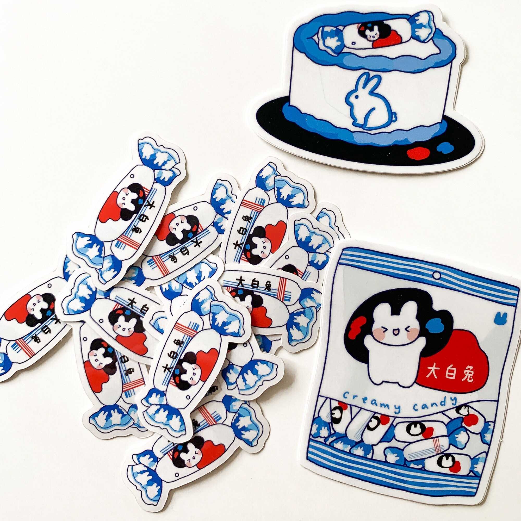 White Rabbit Candy Vinyl Stickers – Cute Asian Snack Stickers