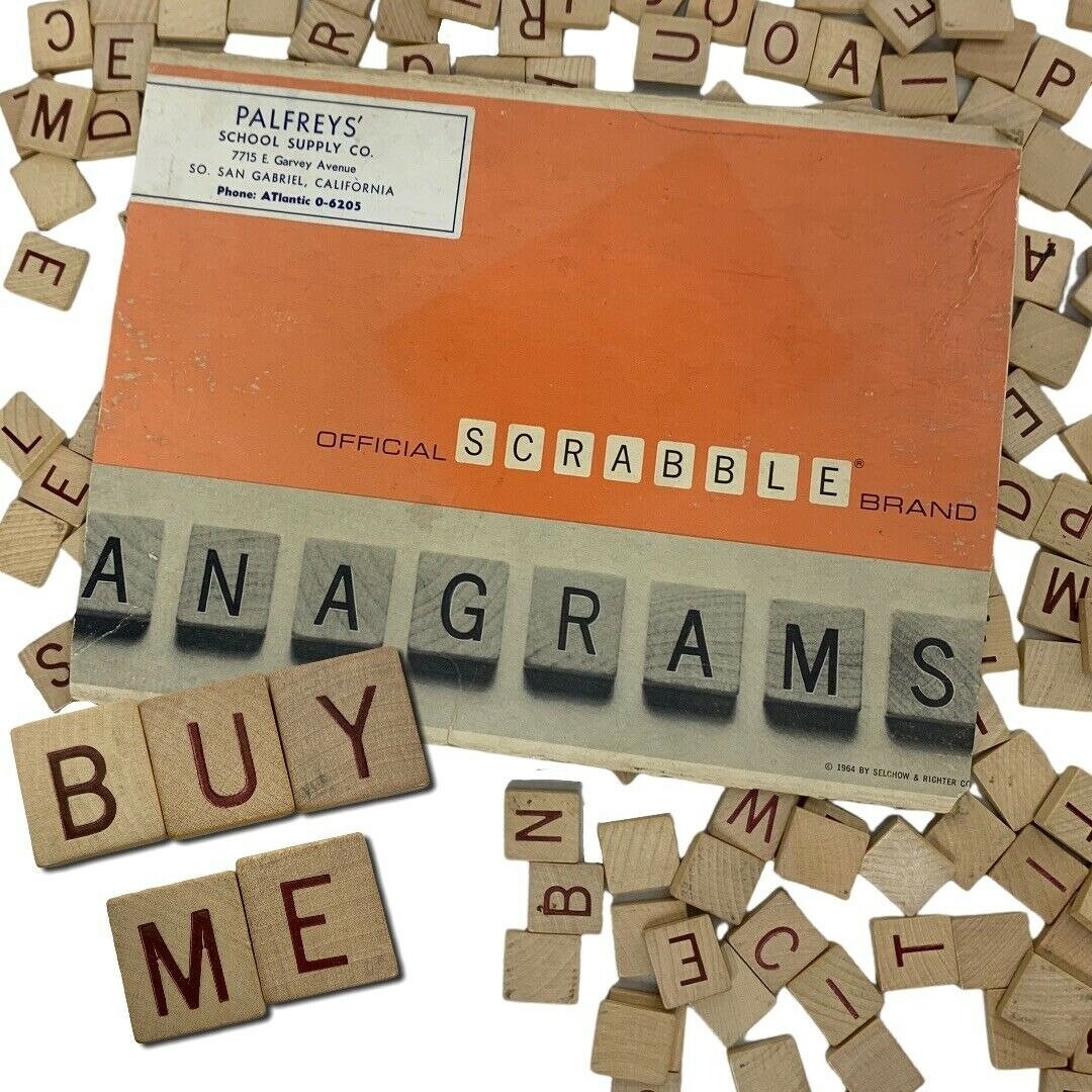 Scrabble Anagrams 196 Letter Tiles and Instructions No Box Etsy