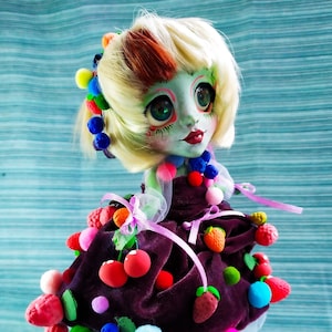 Muñeca articulada con hermosa ropa y accesorios personalizados, muñecas articuladas bjd art de resina, 10 pulgadas - 25 cm [Berry Compote]