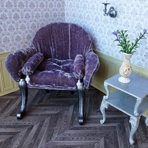 1:6 scale furniture for Bjd, Blythe dolls | Miniature chair for Victorian Dollhouse
