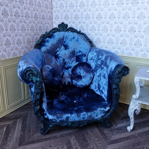 1:6 scale furniture for Bjd, Blythe dolls | Miniature chair for Victorian Dollhouse