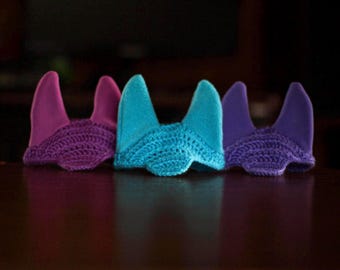 Crochet Ear Bonnet for Hobby Horse - Handmade Fly Bonnet