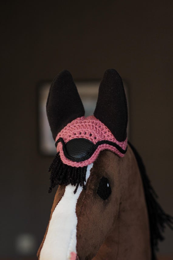 Handmade Crochet Ear Bonnet for Hobby Horse