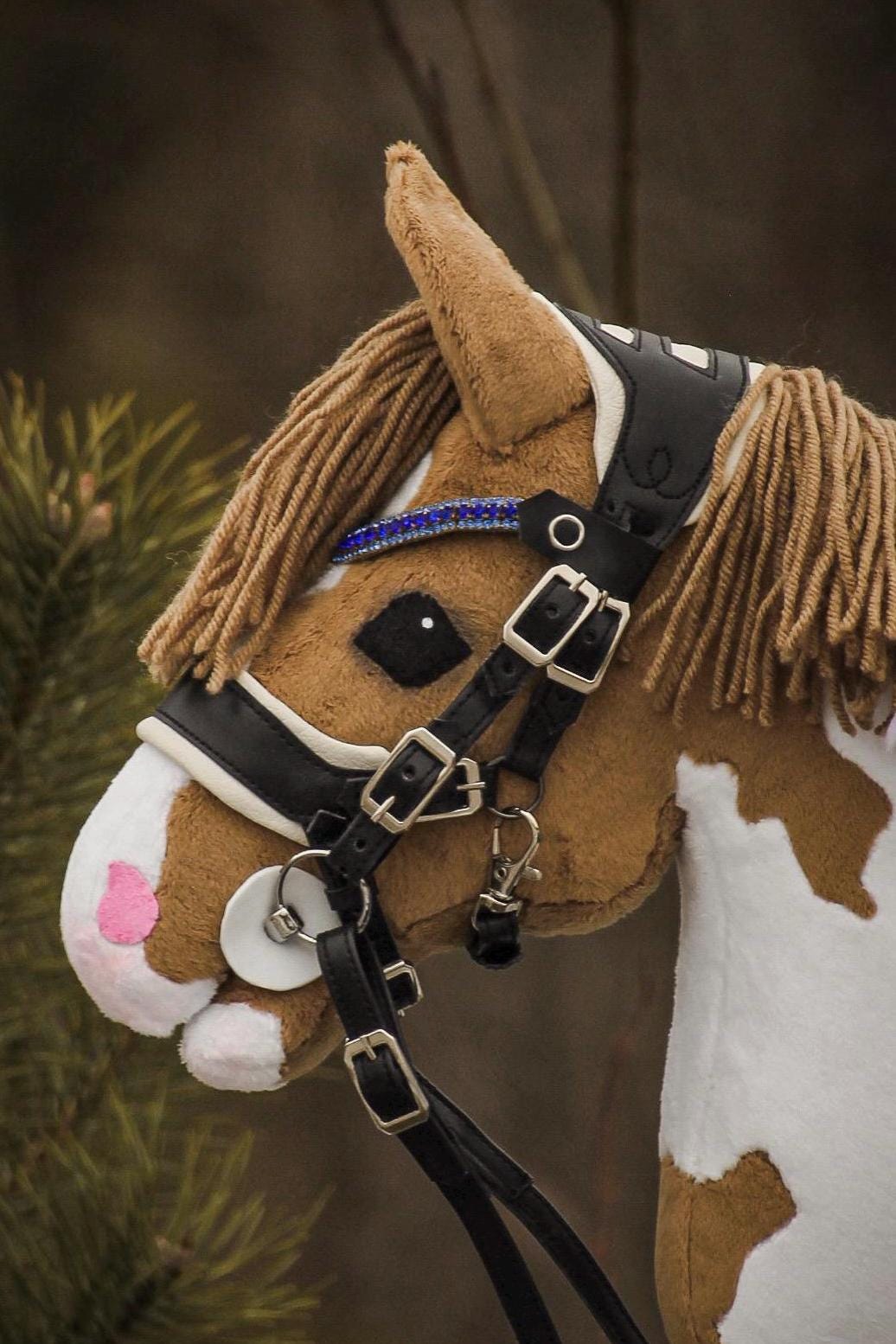 Pioneer BRIDLE for hobby horse (with white leather underneath). Reins, bit, hobby horse,  crystal browband aren’t included!