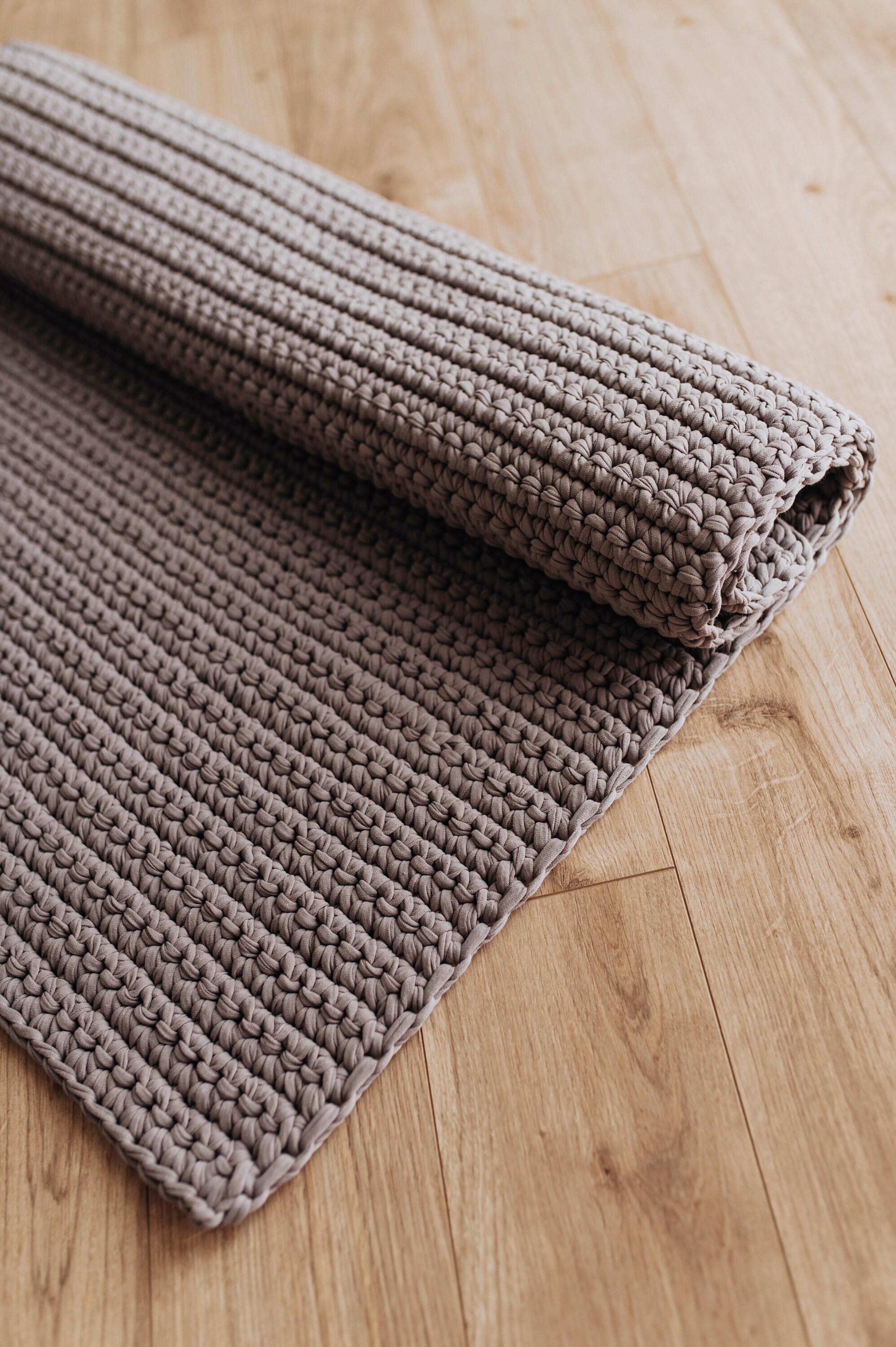 Chunky Knit Rug/ Crochet Carpet Rug/ Rug Grey/ Rectangular Rug Etsy