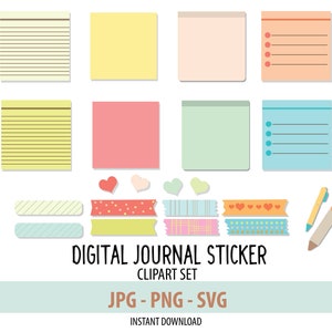 Digital Journal Stickers- Daily Journal Digital Planner