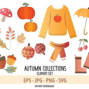Autumn Collection ClipArt&#39;s Digital Journaling-Instant Download