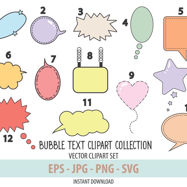 Word Bubble Clipart - Etsy