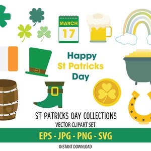 Lot SVG de la Saint-Patrick, téléchargement numérique instantané, mars