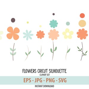 Imágenes prediseñadas de flores -Archivos en capas- Paquete- Descarga instantánea