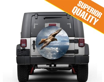 14 15 16 17 Jackmen Spare Tire Cover American Eagle Flag Polyester Universal Dust-Proof Waterproof Wheel Covers for Jeep Trailer RV SUV Truck and Many Vehicles