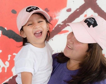 MamaBear + BabyBear Baseball Hats | Light Pink Dad Hat | Mommy & Baby | ETSY shop | Matching Hats | Mama Bear | SUNNYEMBROIDERYBAE