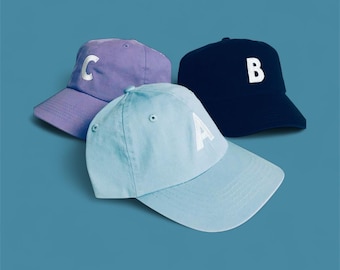 Personalized Kids Baseball Cap: Custom Embroidered Initial, Adjustable Cotton Hat