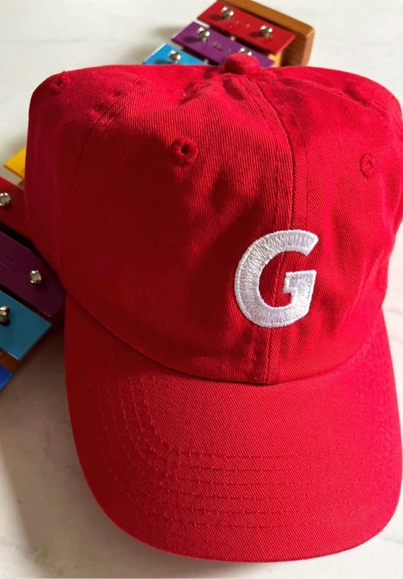 Personalized embroidered initial hat Personalized 3D Initial Puff Chainstitch Embroidery Flat  main image 3