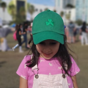 Kids 3 Leaf Clover Shamrock Baseball Hat | Green Baseball Cap | Embroidered Hat | Lucky Charm | Kids Hats Lucky Charm | St. Patrick&#39;s Day