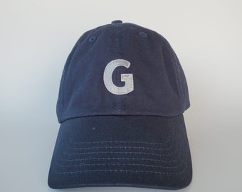 Adult Initial Baseball Cap, Custom Color Hat, Personalized Baseball Cap, Navy Blue Hat, Initial Hat, Initial cap, Men's Hat, Gift for her,
