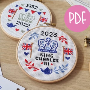 Coronation Cross Stitch Pattern - PDF Download