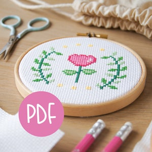 Schemi punto croce Mini Bloom - Set di due