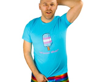Wanna Lick? Trans Pride Popsicle T-Shirt