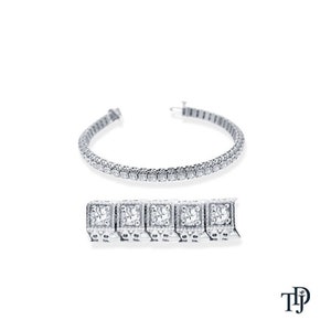 2ctw Milgrain Square Basket Round Cut Diamond Tennis Bracelet With Certificate, Diamond Tennis Bracelet, Tennis Bracelet for her
